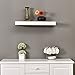 WELLAND 24 inch White Mission Floating Shelves for Wall, Bathroom and Bedroom, Modern Display and Book Shelves, Wall Mounted