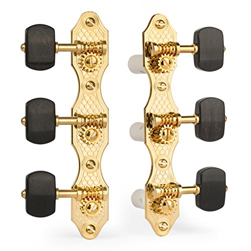 Golden Age Classical Guitar Tuners, Gold with Ebony Knobs