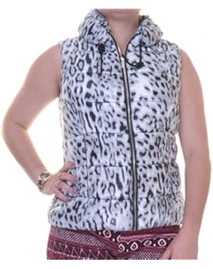 Calvin Klein Womens Puffer Animal Print Outerwear Vest