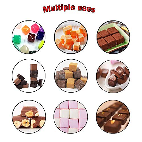 Palksky 126 Cavities Mini Square Silicone Mold/Chocolate Candy Mould for Gummy Jelly Truffles Ganache Pralines Caramels