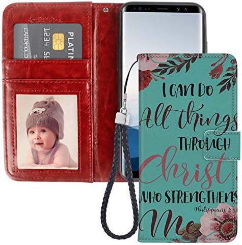 Christ Samsung Galaxy Note 8 Wallet Case PU Leather Cover and TPU Protective Phone case with Card Holder Magnetic Folio Flip Samsung Galaxy Note 8 Case Wallet