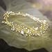 Yean Leaf Bride Wedding Headband Gold Bridal Hair Accessories Rhinestones Headpiece for Women and Girls