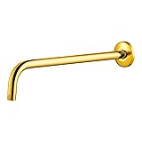 OFFO Shower Arm with Flange, 16 in Bright Gold Wall