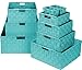Sorbus Set of 9 Storage Baskets for Organizing, Mesh Hand-Woven Design, Linen Closet Organizers and Storage, Organizer Storage Baskets for Shelves, Variety Pack Organizers and Storage (Aqua)