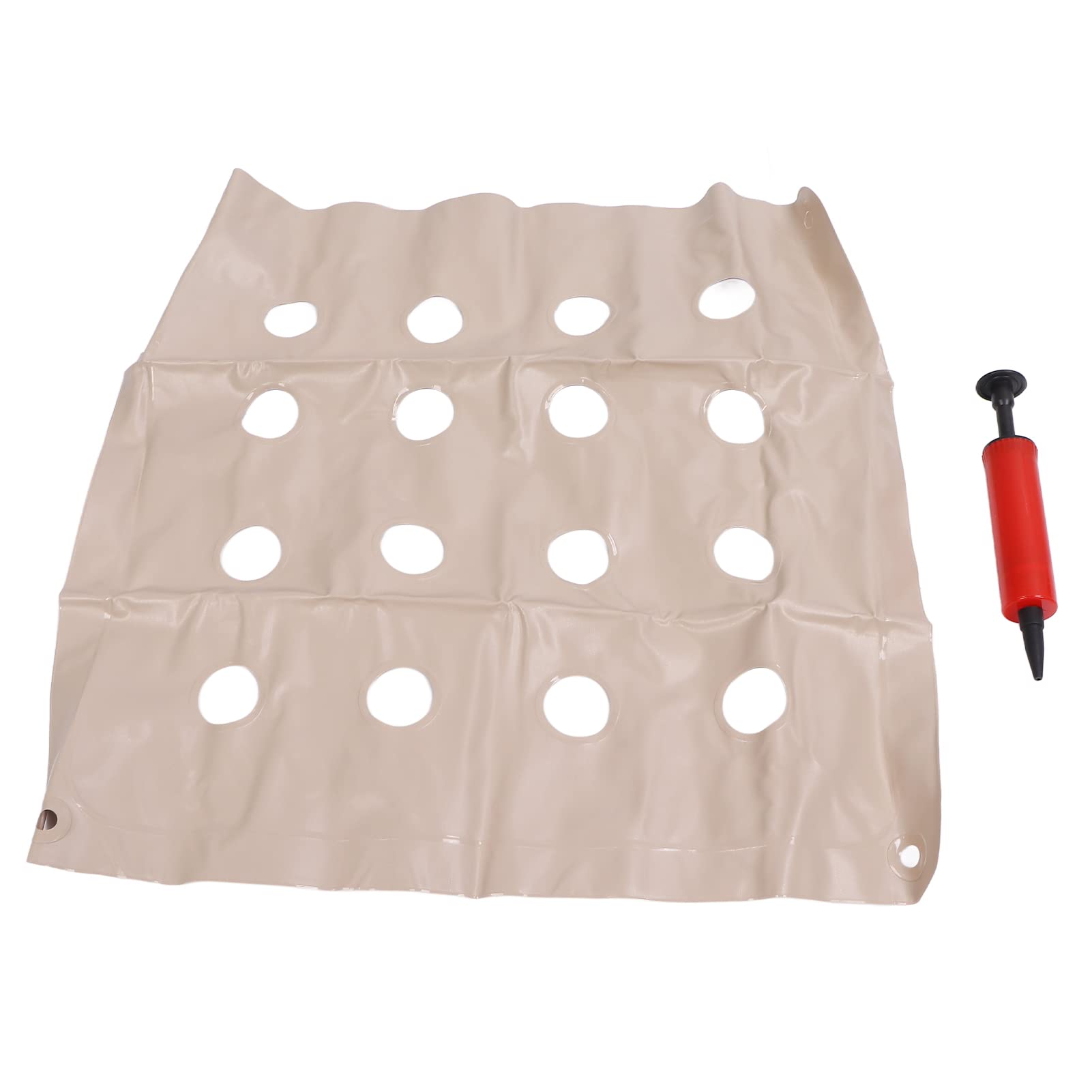 Ejoyous Inflatable Seat Cushions, 16 Holes Inflatable Pressure Cushions for Floors Decubitus, Decubitus Air Chair Cushions Chair Pads for Wheelchair Travel Outdoor Beige