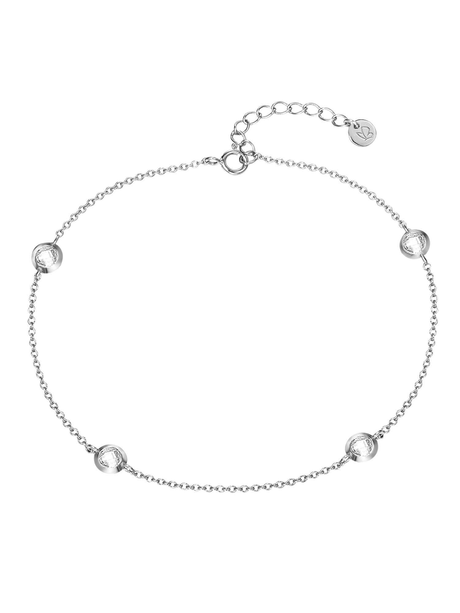 Glanzstücke München Female 925/- Sterling Silver Zirconia (CZ) Anklet