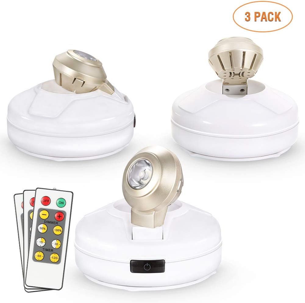 LUNSY LED Accent Lights, Wireless Spotlight with Remote and Battery