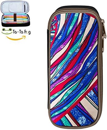 Ribbon Big Capacity Pen Bag Students Stationery With Double Zipper