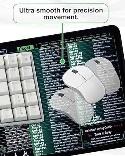 Tapete de secretária de grande formato com atalhos no Excel, tapete impermeável para jogos de escritório, bordas antiderrapantes e costuradas para Word/Outlook/PowerPoint/Windows