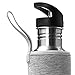 34 Oz Single Wall Uninsulated Steel Water Bottle (Not Thermoses) Stainless Steel Water Bottle Sports Bottle Survival Bottle Spout Straw Lid & Bite Vale Lid with Nylon Sleeve (Straw Top)