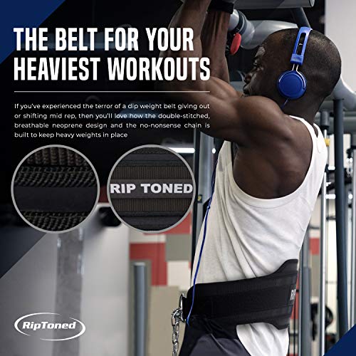Rip Toned Dip Belt with Chain for Weightlifting, Pull Ups, Dips 36
