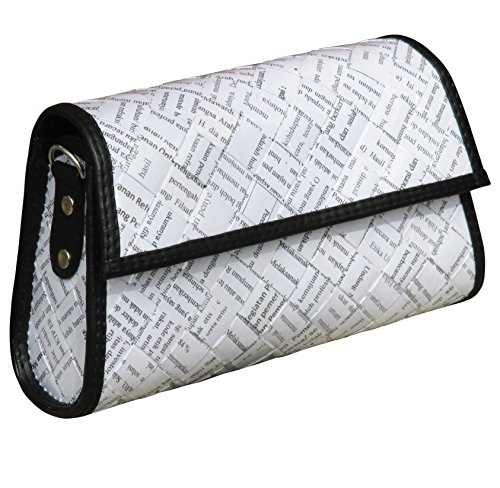 Trapezoid shape cross-body clutch bag made of office paper - FREE SHIPPING, upcycled upcycle upcycling recycling different smart person vegetarians products eco friendly people enthusiasts enthusiast - Thumbnail 4