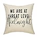 Fjfz The Office Decotation Funny Quote We are at Threat Level Midnight, Michael Scott Sign Décor Cotton Linen Home Decorative Throw Pillow Case Cushion Cover for TV Lover Sofa Couch, 18