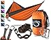 Double Camping Hammock- Best Lightweight & Portable Two Person Hammock Set –Aluminum Wiregate Carabiners, 2- 16 Loop Tree Straps & Compression Strap- Holds 500 LBS -Ideal for Travel- Orange Middle