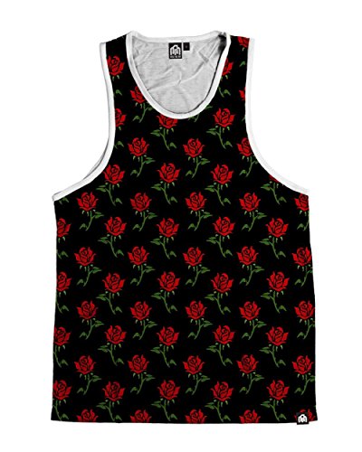INTO THE AM Roses Men's Sleeveless Tank Top Shirt (X-Large)