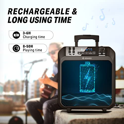 Donner Outdoor Speaker, 3Way Speaker PA System, Portable Bluetooth
