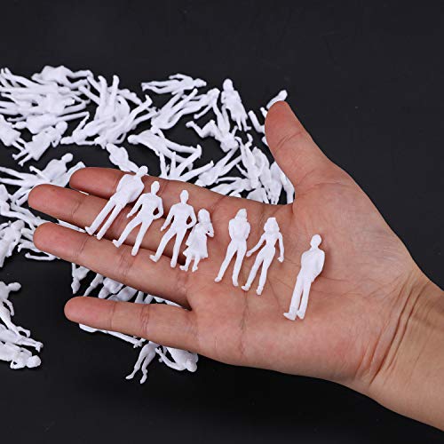 100 Piece 1:50 Scale Model People - Unpainted O Scale Figures For Train Layouts & Dioramas