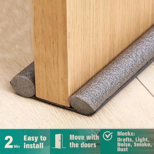Door Draft Stopper–Door Draft Blocker, Under Door Seal Guard for Noise, Cold Air, Dust & Insects–Weatherproof Soundproof Door Sweep for Home, Office & Garage–Easy Install, Adjustable & Durable (37")