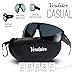 Verdster Casual Oversized Shield Sunglasses For Men - Matte Black Frame Wraparound Terminator Shades - Great for Driving & Beach use - Accessories Included