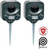 Pestbye Twinpack Solar Cat Repellent Ultrasonic Ground Stake Grounding view 2
