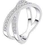 BOHG Jewelry Womens 925 Sterling Silver Plated Cubic Zirconia CZ Double 