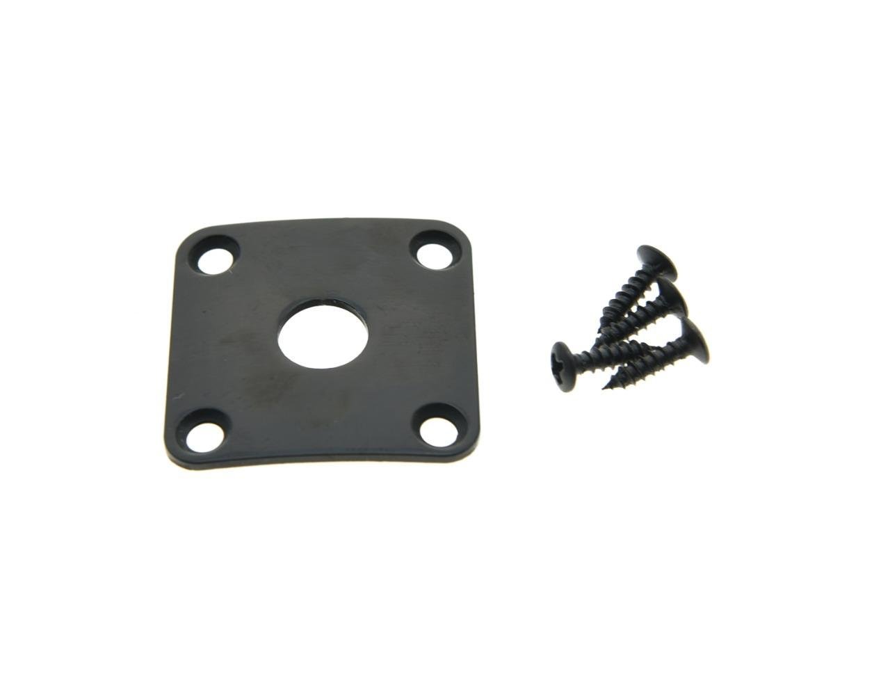 KAISH Black Metal Curved Bottom Jack Plate Curved Base Square Jackplate for Les Paul LP Guitars โ image 1