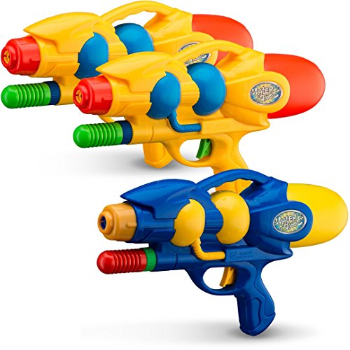 Toy Water Guns 3 Pack | BPA Free Plastic Multicolor Water Pistol Blasters Beach Toy | Swimming Pool | Bath Tub | Backyards | Camping | BBQ - Outdoor | Indoor Assorted - Thumbnail 4