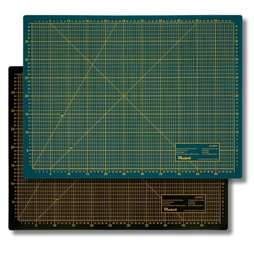 Victor Schneidematte grün schwarz 100x200cm 3-lagig Schneidematte Groß selbstheilend - Bastelunterlage - Schneideunterlage - Schnittmatte - Schreibtis