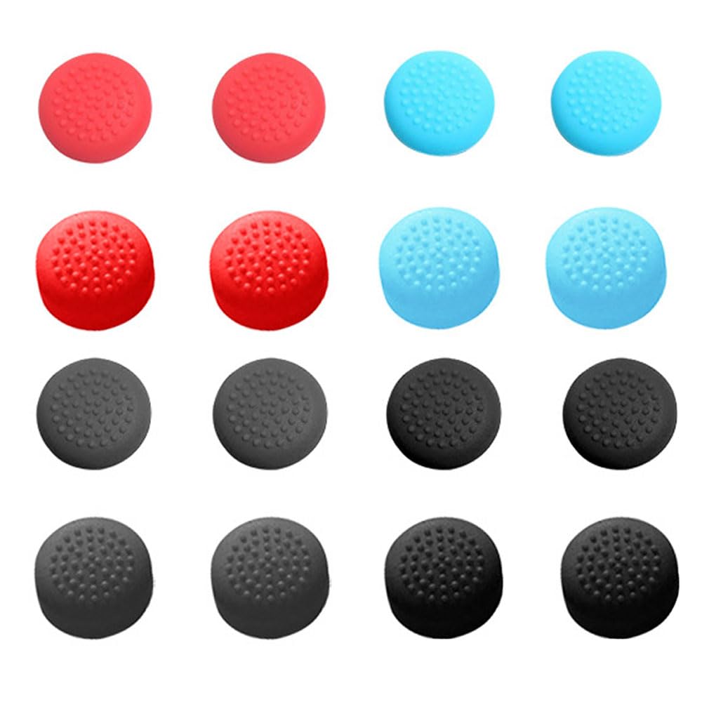 16 Pcs Silicone Joystick Thumb Stick Grip Covers Analog Controller Gamepad Thumb Stick Grip Caps Compatible with Nintendo Switch & Switch Lite