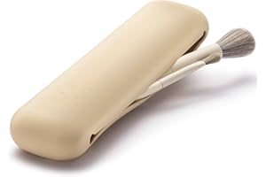 AOSHET Travel Essentials Makeup Brush Holder, Portable Make Up Brush Organizer Travel Case, Silicone Makeup Brush Bag Small Pouch, Waterproof and Easy to Clean Cosmetic Brush Covers Khaki