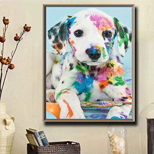 Yisinga 5d Diamond Painting kit for Adults Partial Drill Paint with Diamonds, DIY Diamond Painting Wall Decoration for Kids, Diamond Cross Stitch Art Craft Painting Canvas Kits for Home Decor Dog