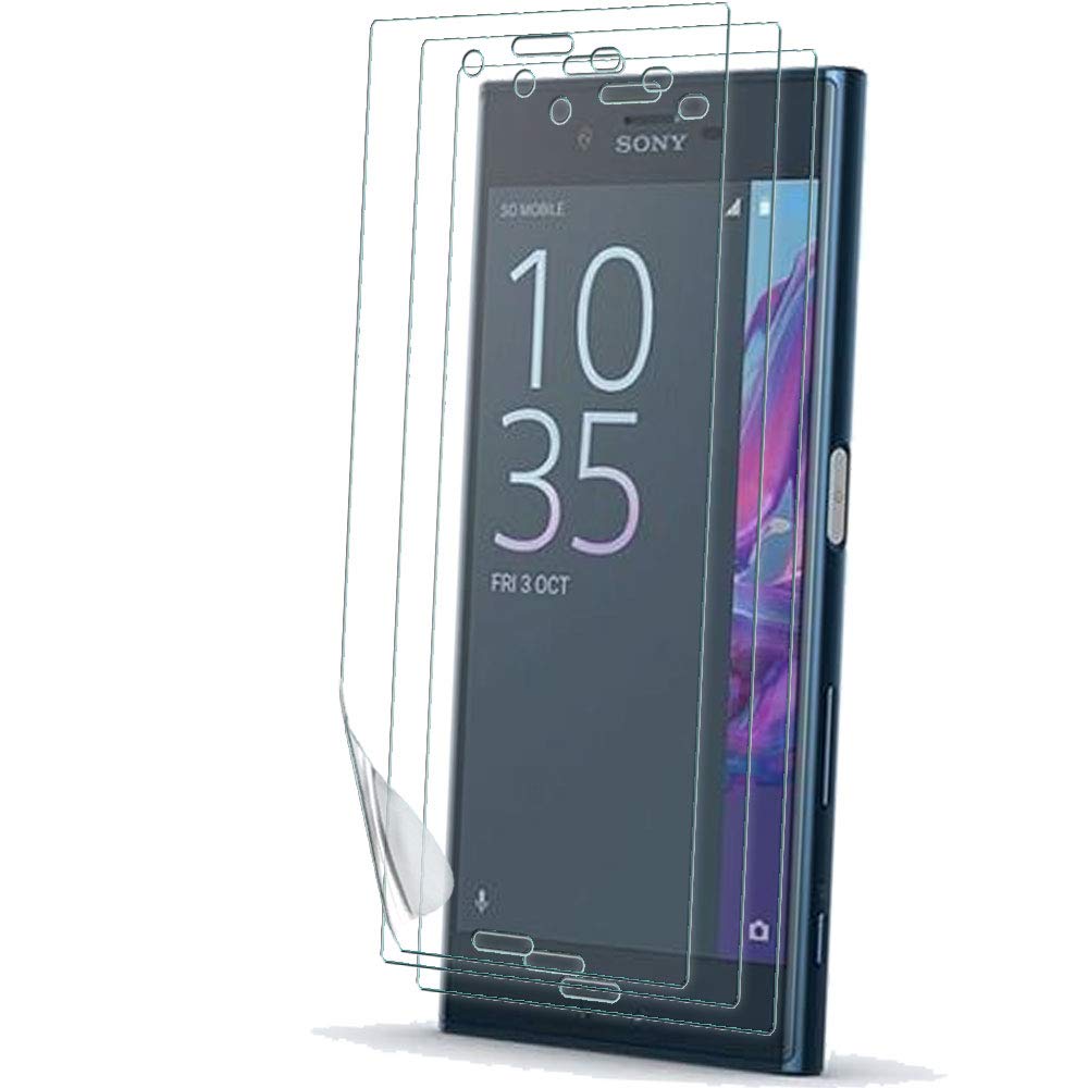 TECHGEAR [3 Pack] Screen Protectors to fit Sony Xperia XZs/XZ [ghostSHIELD Edition] Genuine Reinforced TPU Screen Protector Guard Covers with Full Screen Coverage inc Curved Screen