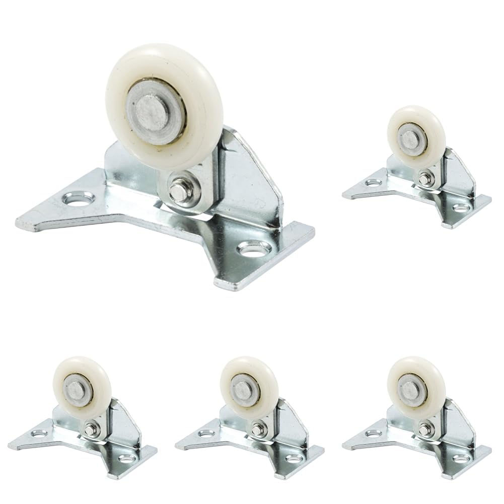 Prime-Line N 6619 Pocket Door Roller Assembly with Four Wheel, (5/16 inch x 1-1/4 inch Outside Diameter on 2-1/2 inch x 1-3/8 inch Base), Zinc (Pack of 5)