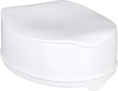 Homecraft Savanah Raised Toilet Seat 6 Inch Elongated White with Lid