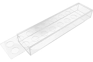 UTHCLO Rectangle Acrylic Flower Vase 400x100x50mm 16 Holes Long Floral Centerpiece for Dining Table Wedding