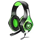 BlueFire 3.5mm PS4 Gaming Headset Headphone with Microphone and LED Light for PlayStation 4, Xbox one, PC (Green)