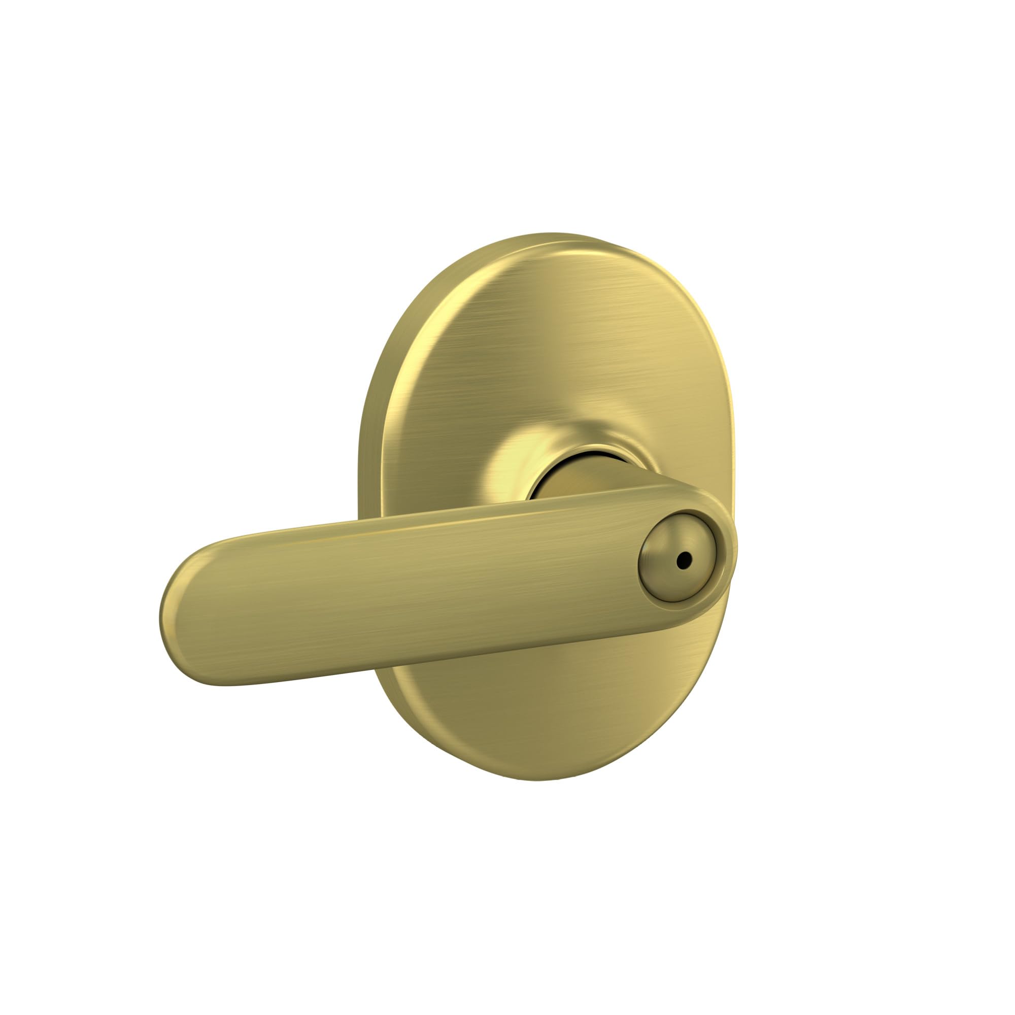 Photo 1 of Schlage F40 DAV 608 RMN Davlin Door Lever with Remsen Trim, Bed & Bath Privacy Lock, Satin Brass