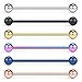 Ruifan 6PCS 14 Gauge Industrial Barbell Cartilage Earring Body Piercing Jewelry 1 1/2 Inch(38mm) With Balls