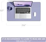 YSAGi Non-Slip Desk Pad 60 x 35 cm Lavender Waterproof PVC Leather Large Mouse view 7