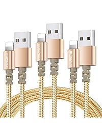 BESWASUD - Cargador de teléfono, 3 unidades, cable trenzado de nailon extra largo de 5.9 ft y cable de carga rápida compatible con teléfono