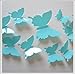 Romantiko 12 Pcs Fashion 3D Butterfly Wall Stickers Art Decor Blue