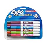 EXPO Low-Odor Dry Erase Markers, Fine Point, Assorted Colors, 12-Count (Office Product)