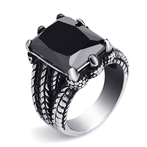 Elfasio mens boys stainless steel ring dragon claw blac…