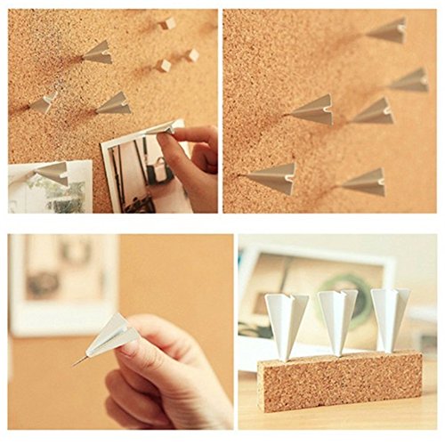 Haidong 12Pcs Creative Message Board Paper Airplane Pushpins Drawing Pins Cork Board Tacks - Thumbnail 2