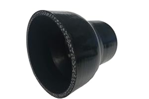AotoKoop Universal 4-Ply High Performance Straight Reducer Coupler Silicone Hose ID 2.5" to 3.5" (64mm to 89mm), Black (No Logo)