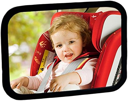 Baby Car Seat Mirror View Infant in Rear Facing Car Seat Shatterproof Acrylic Crystal Clear Reflection with ABS Frame ,Black