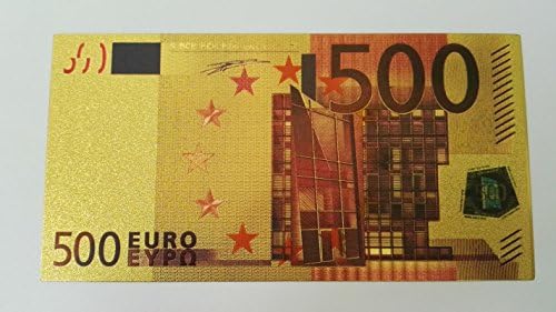 10PCS Novelty Coloured Euros 500 Banknotes New Gold Foil Money Collections Gifts