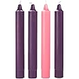 Concordia Supply Advent Pillar Candles 12" x 1.5", Stearin Wax Candlesticks for Religious Activity, Clean Burn Candles, Decorative Candle Sticks for Celebration & Occasion, 3 Purple, 1 Rose