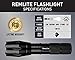 LED Flashlight By RemLite. Includes 1000 Lumen Black Tactical Flashlight With Rechargeable Battery. Best For Fishing And Camping. Made of Military Grade Aluminum