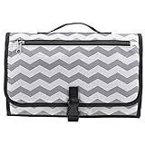 Baby Portable Changing Pad:Waterproof Baby Diaper Changing Mat with Pockets Large Travel Baby Changing Station Baby Items for Newborns Changing Clutch Baby Shower Gift